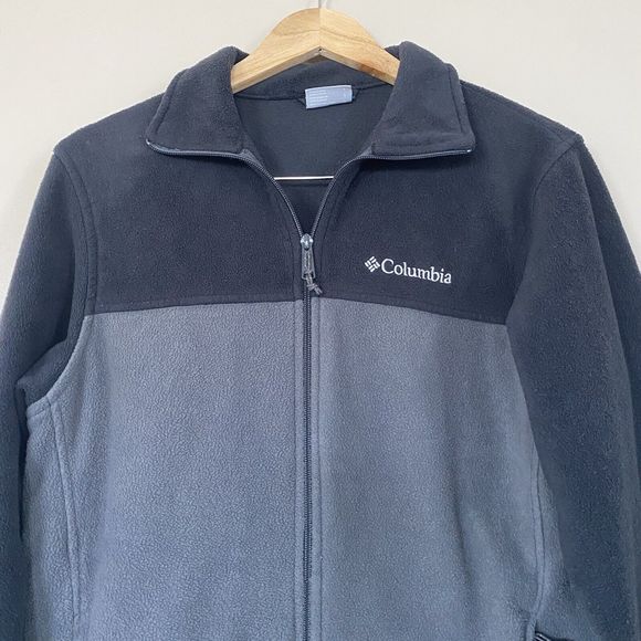 Columbia Men’s Black & Gray Full Zip Fleece Jacket Size Small EUC - Picture 3 of 12